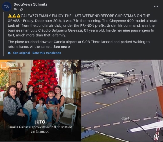 Fatal Accident (10) - Piper PA-42-1000 Cheyenne 400LS, PR-NDN, Gramado, RS, Brazil, December 22, 2024